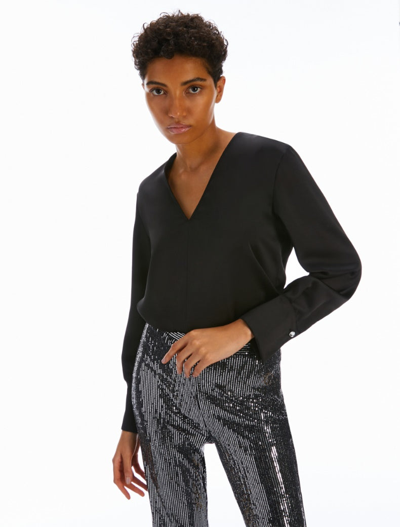 Pennyblak Blusa in raso con gemelli bijou