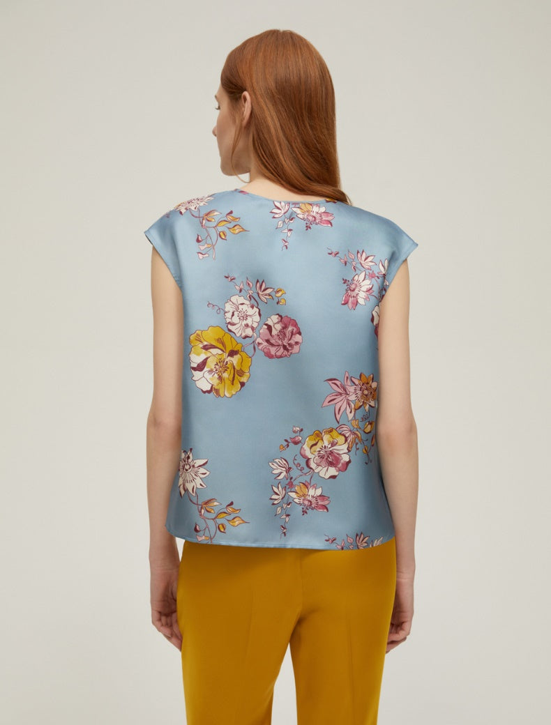 Pennyblack,Top in twill di seta floreale