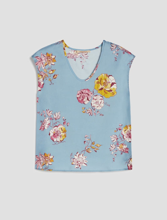 Pennyblack,Top in twill di seta floreale